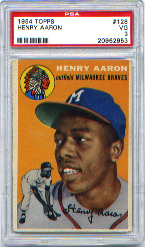 1954 Topps Hank Aaron rookie card graded PSA 3