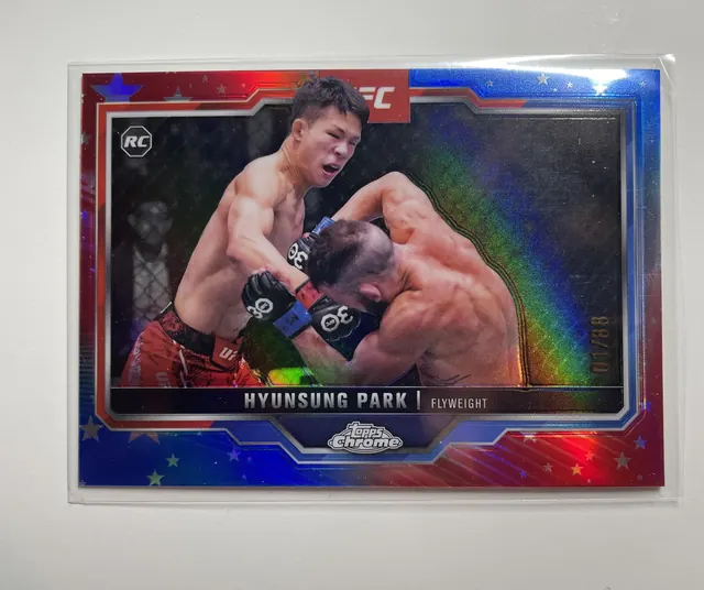 2025 Topps Chrome UFC Hyunsung Park Red White Blue Prizm Rookie /88 product photo