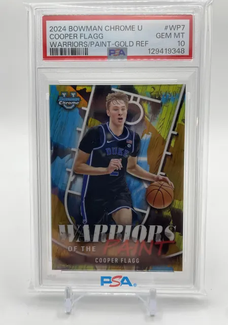 2024-25 Bowman University Chrome Cooper Flagg Warriors Gold Refractor /50 PSA 10 product photo