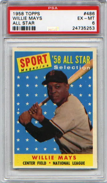 1958 Topps #486 Willie Mays AS PSA 6 product photo